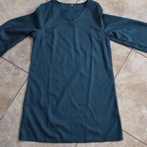 Teal Long Sleeve, Short Dress